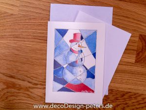 Weihnachtskarte "Schneemann II" (c)decoDesign-peters