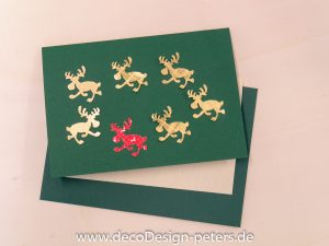 Weihnachtskarte "Elche" grün (c)decoDesign-peters