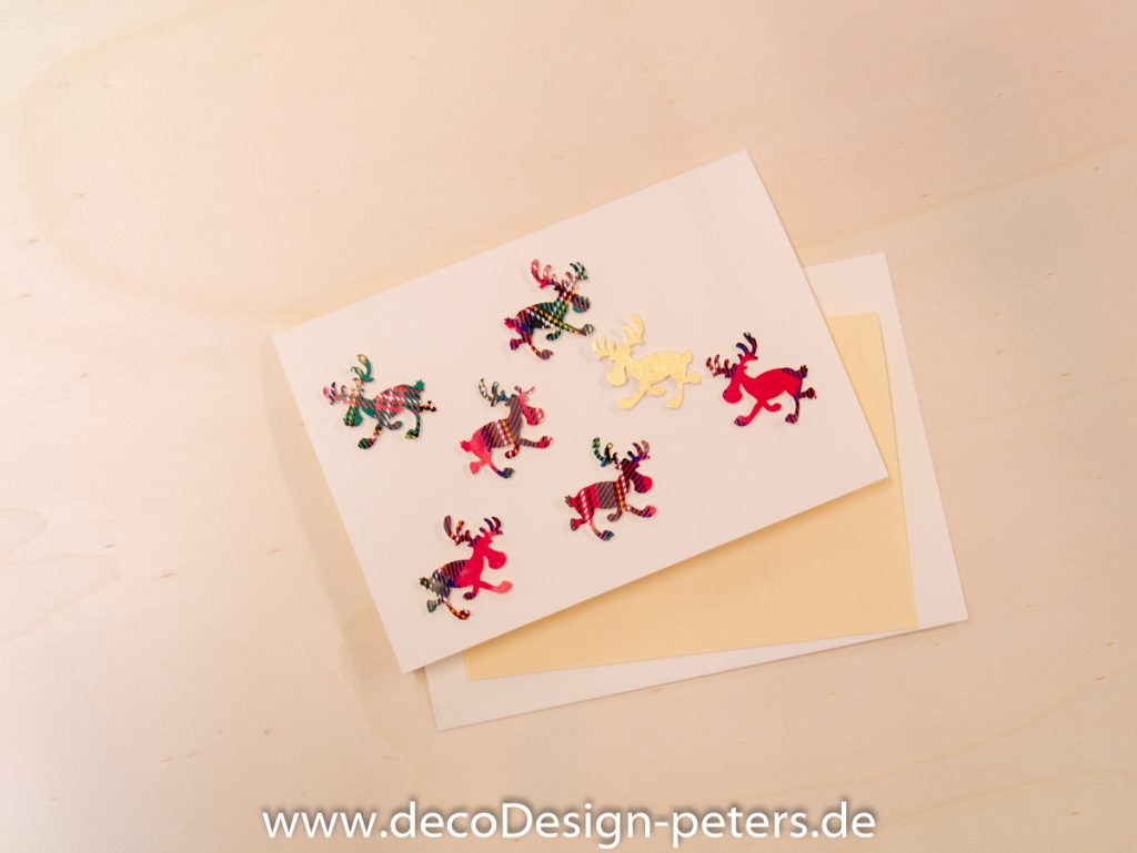 Weihnachtskarte "Elche" weiß(c)decoDesign-peters